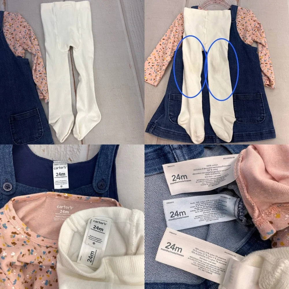 Baby 3-Piece Tee & Chambray Jumper Set SIZE 24M‎